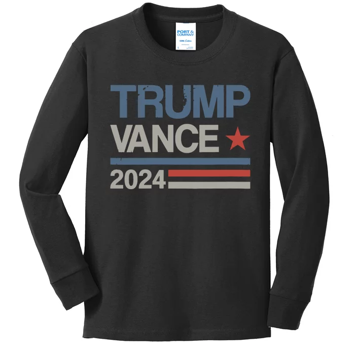 Trump Vance 2024 President Trump Supporter Reelection Kids Long Sleeve Shirt