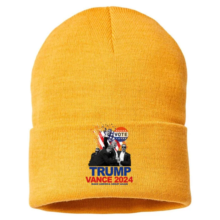 Trump Vance 2024 Make America Great Again Fight Election Sustainable Knit Beanie