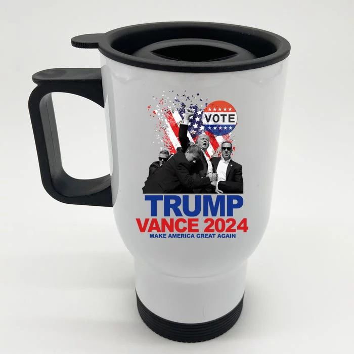 Trump Vance 2024 Make America Great Again Fight Election Front & Back Stainless Steel Travel Mug