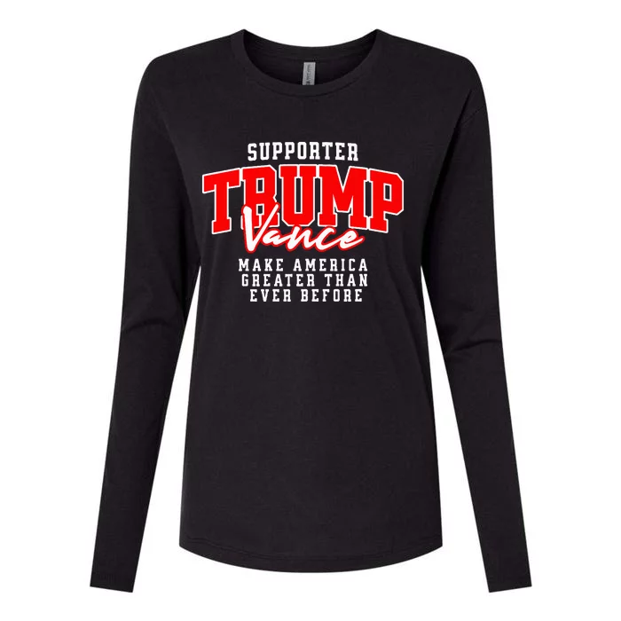 Trump Vance 2024 President Rally Premium Womens Cotton Relaxed Long Sleeve T-Shirt