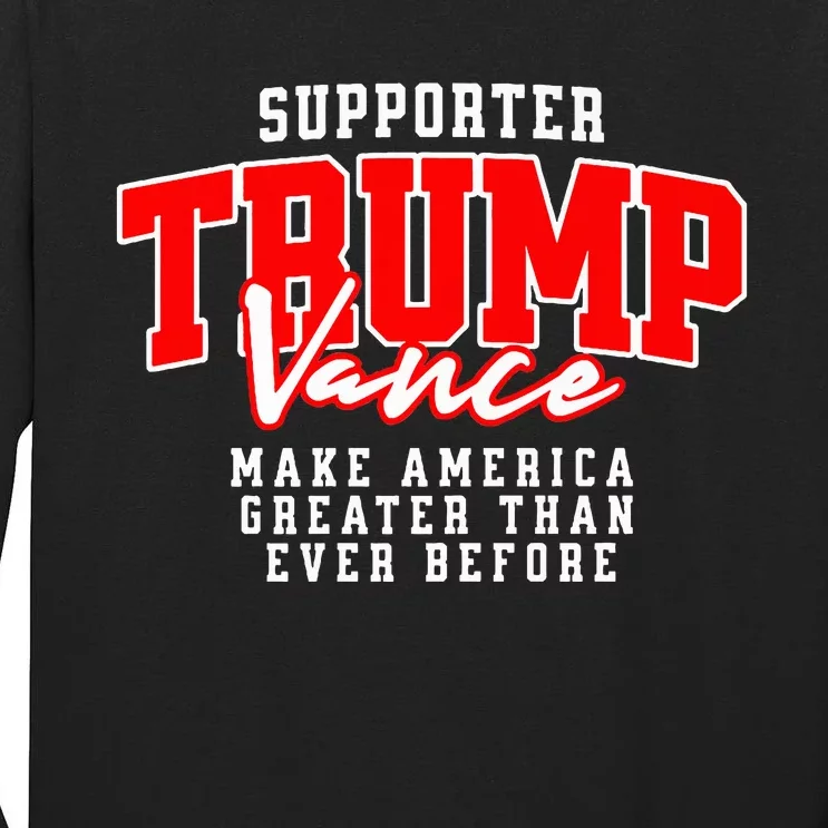 Trump Vance 2024 President Rally Premium Tall Long Sleeve T-Shirt