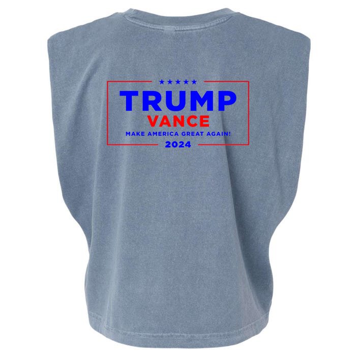 Trump Vance 2024 Front Pocket Print With Back Print Front & Back Garment-Dyed Women's Muscle Tee