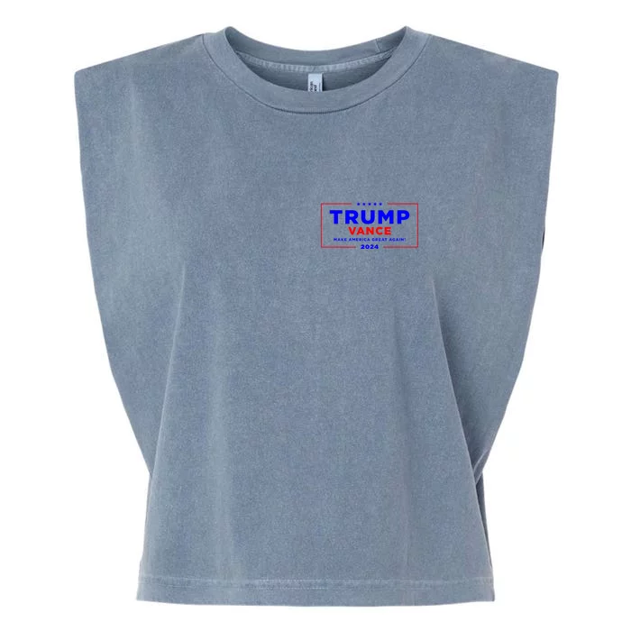 Trump Vance 2024 Front Pocket Print With Back Print Front & Back Garment-Dyed Women's Muscle Tee