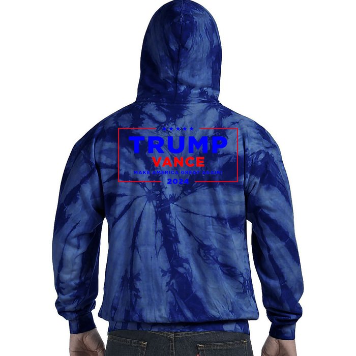 Trump Vance 2024 Front Pocket Print With Back Print Front & Back Tie Dye Hoodie