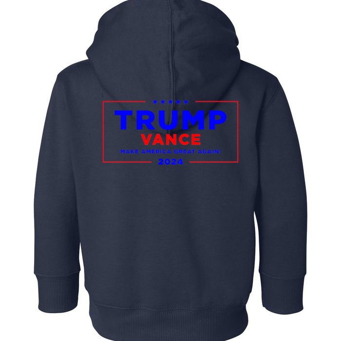 Trump Vance 2024 Front Pocket Print With Back Print Front & Back Toddler Hoodie