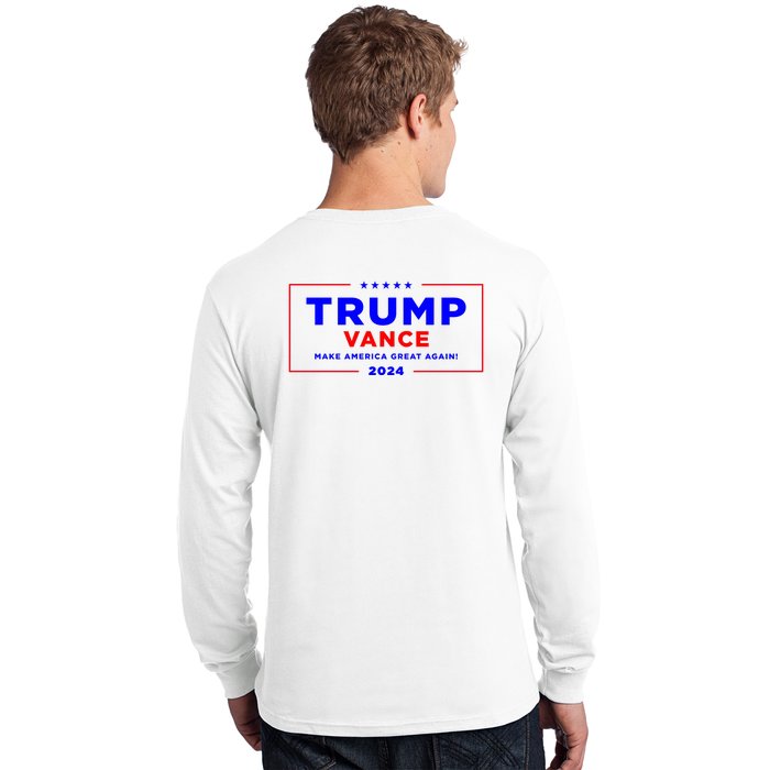 Trump Vance 2024 Front Pocket Print With Back Print Front & Back Long Sleeve Shirt