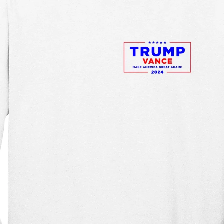 Trump Vance 2024 Front Pocket Print With Back Print Front & Back Long Sleeve Shirt