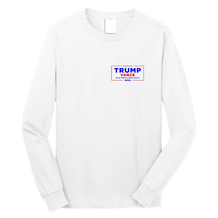 Trump Vance 2024 Front Pocket Print With Back Print Front & Back Long Sleeve Shirt