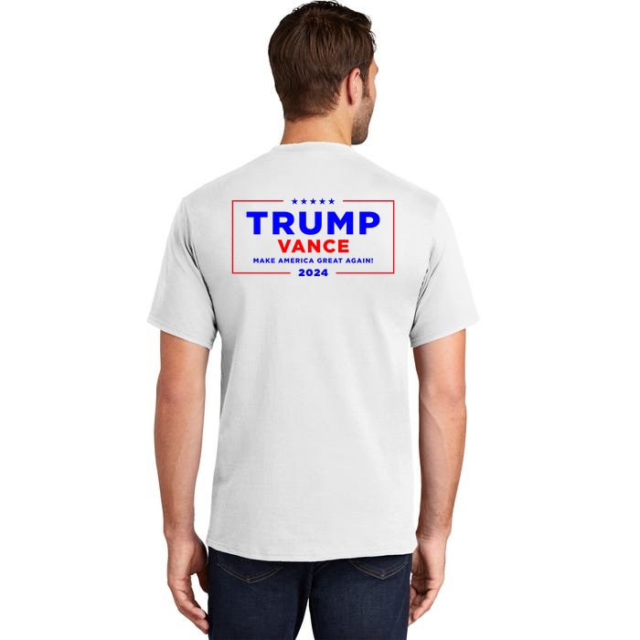 Trump Vance 2024 Front Pocket Print With Back Print Front & Back Tall T-Shirt