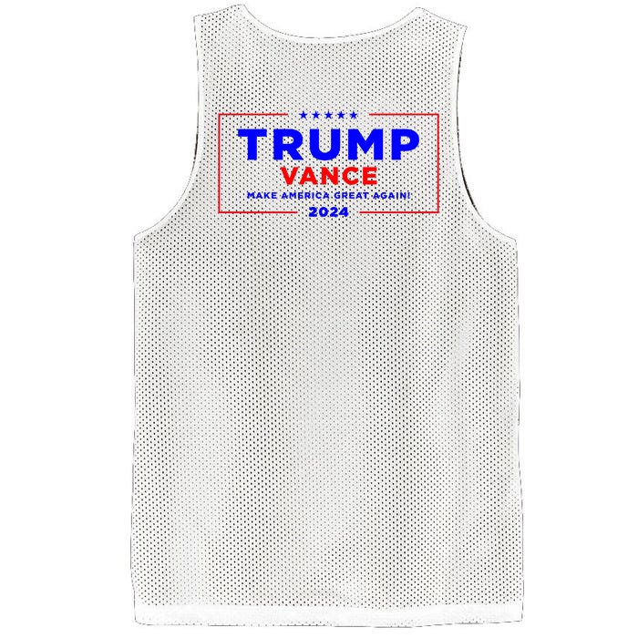 Trump Vance 2024 Front Pocket Print With Back Print Front & Back Mesh Reversible Basketball Jersey Tank