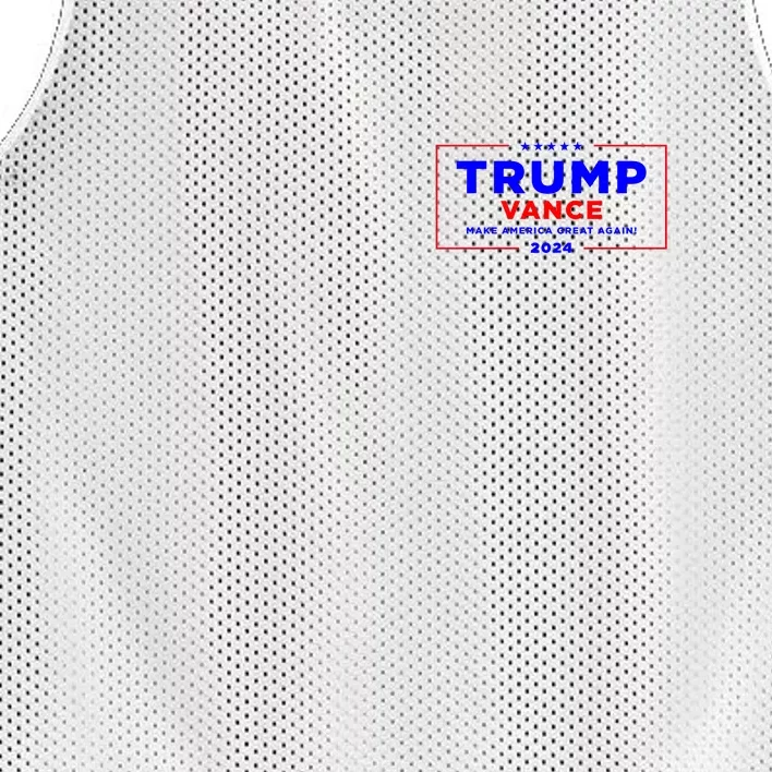 Trump Vance 2024 Front Pocket Print With Back Print Front & Back Mesh Reversible Basketball Jersey Tank