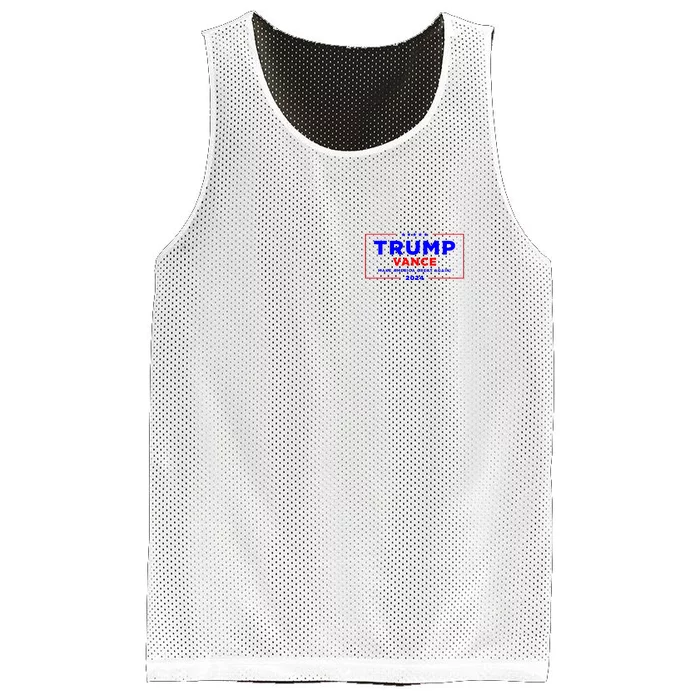 Trump Vance 2024 Front Pocket Print With Back Print Front & Back Mesh Reversible Basketball Jersey Tank