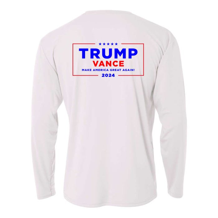 Trump Vance 2024 Front Pocket Print With Back Print Front & Back Cooling Performance Long Sleeve Crew