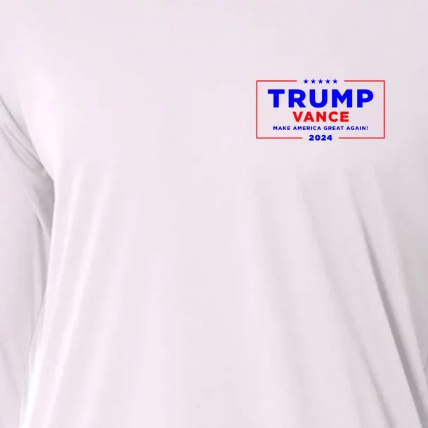 Trump Vance 2024 Front Pocket Print With Back Print Front & Back Cooling Performance Long Sleeve Crew