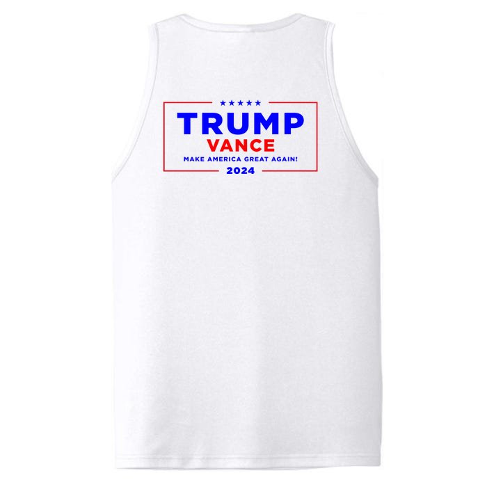 Trump Vance 2024 Front Pocket Print With Back Print Front & Back Performance Tank