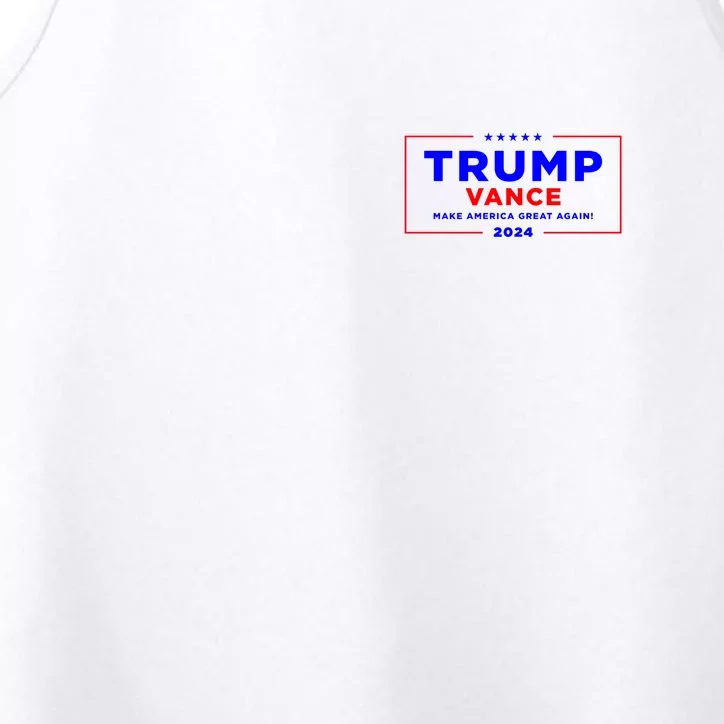 Trump Vance 2024 Front Pocket Print With Back Print Front & Back Performance Tank