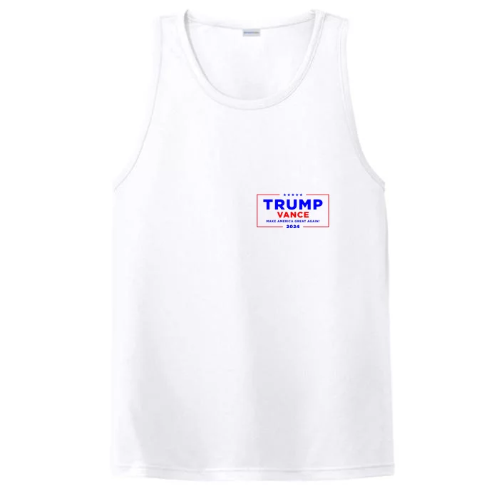 Trump Vance 2024 Front Pocket Print With Back Print Front & Back Performance Tank