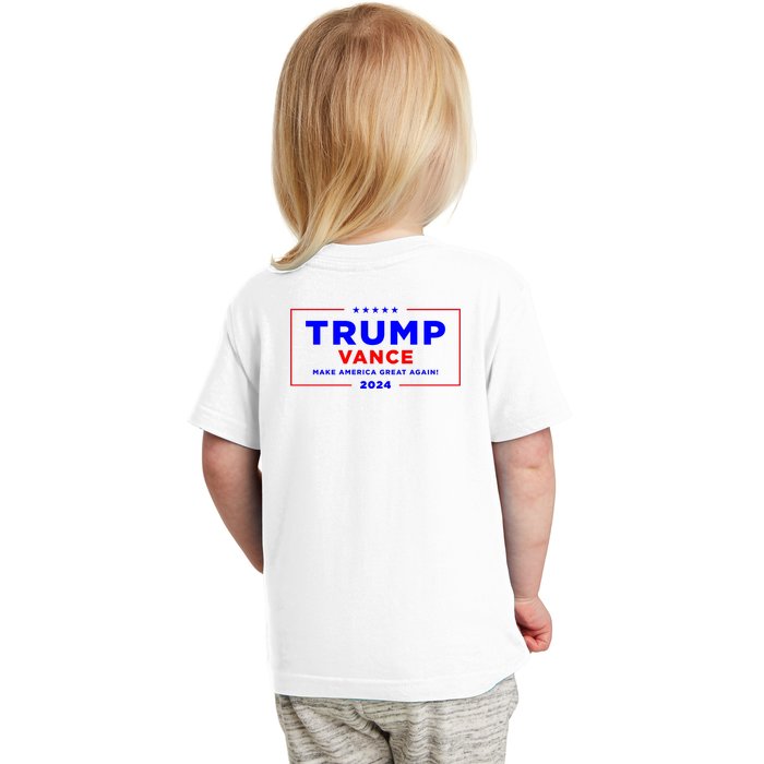 Trump Vance 2024 Front Pocket Print With Back Print Front & Back Toddler T-Shirt