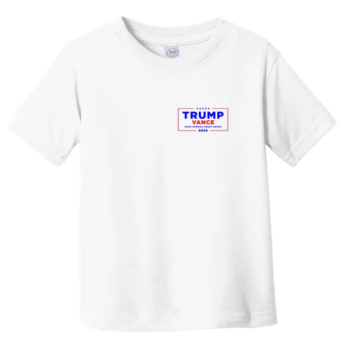 Trump Vance 2024 Front Pocket Print With Back Print Front & Back Toddler T-Shirt