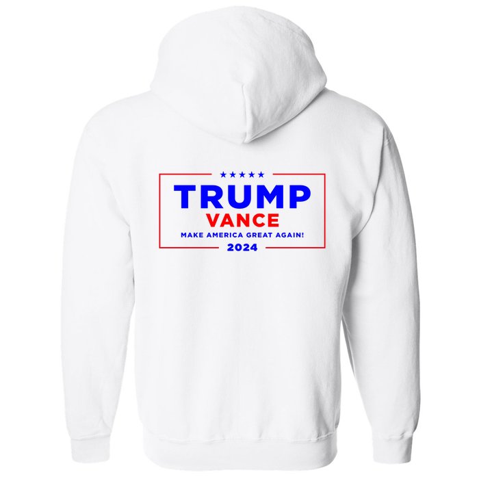 Trump Vance 2024 Front Pocket Print With Back Print Front & Back Full Zip Hoodie