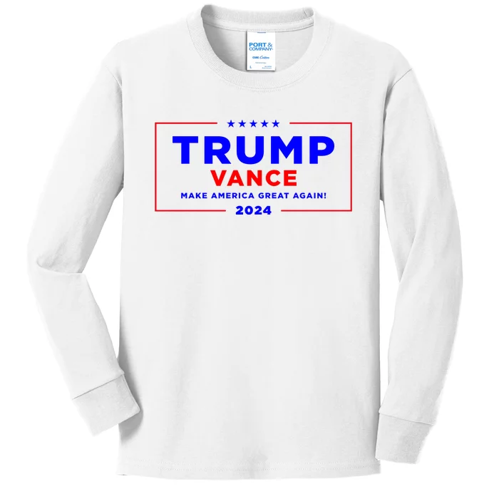 Trump Vance 2024 Kids Long Sleeve Shirt