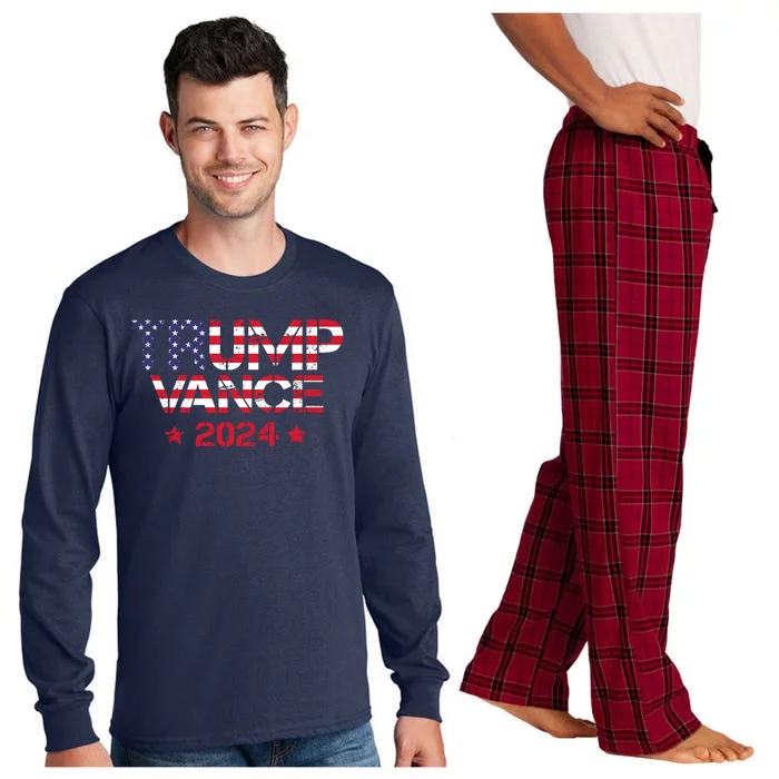 Trump Vance 2024 Vintage Patriotic Long Sleeve Pajama Set