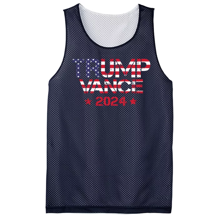 Trump Vance 2024 Vintage Patriotic Mesh Reversible Basketball Jersey Tank