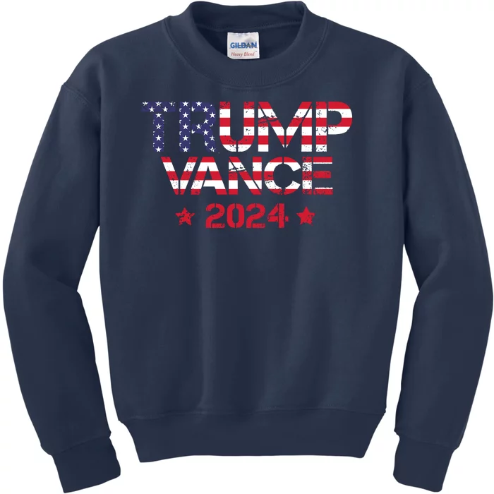 Trump Vance 2024 Vintage Patriotic Kids Sweatshirt