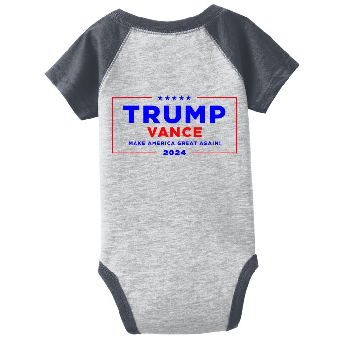 Trump Vance 2024 Front And Back Print Front & Back Infant Baby Jersey Bodysuit