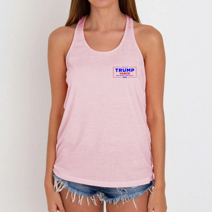 Trump Vance 2024 Front And Back Print Front & Back Women's Knotted Racerback Tank