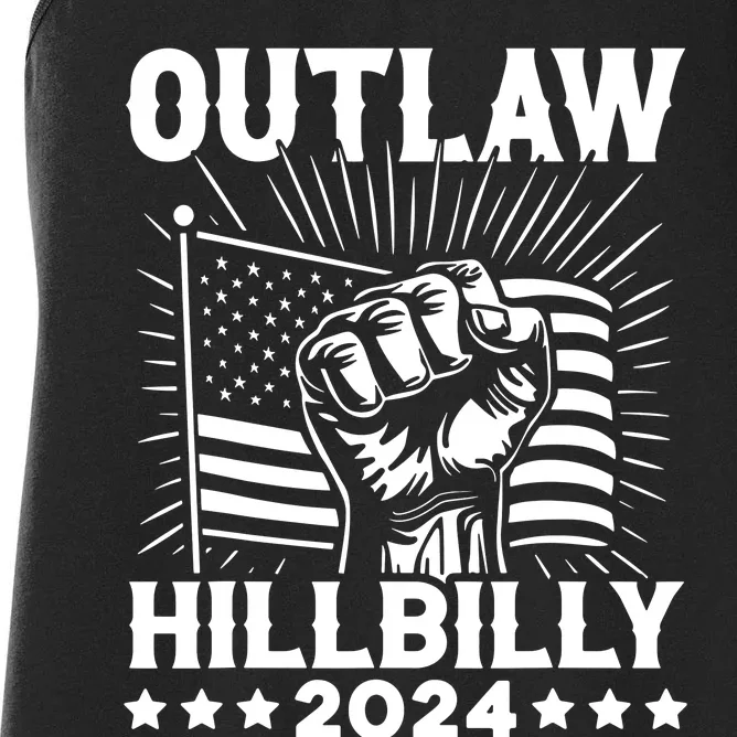 Trump Vance 2024 Donald Trump Jd Vance Outlaw Hillbilly Women's Racerback Tank