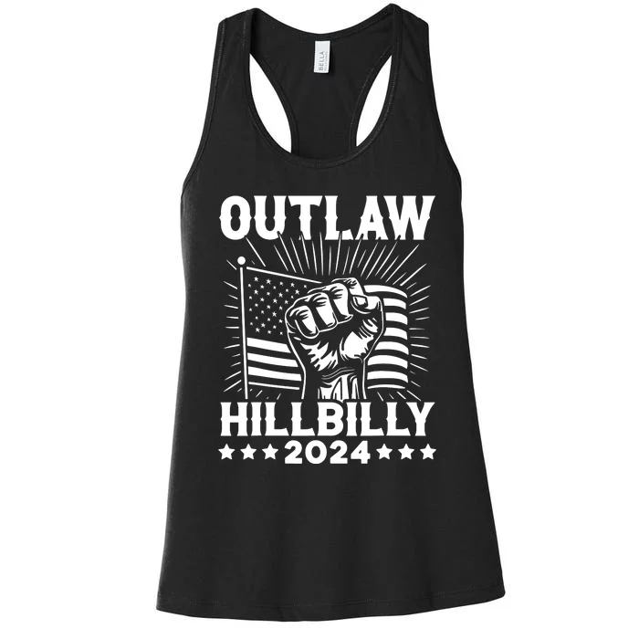 Trump Vance 2024 Donald Trump Jd Vance Outlaw Hillbilly Women's Racerback Tank