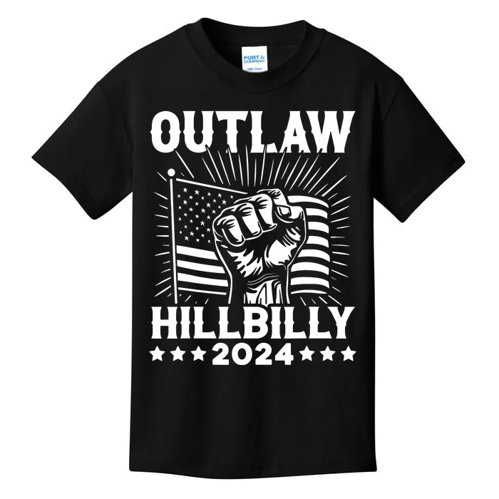 Trump Vance 2024 Donald Trump Jd Vance Outlaw Hillbilly Kids T-Shirt