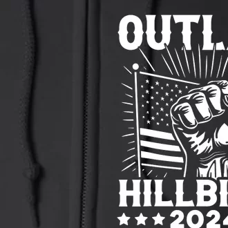 Trump Vance 2024 Donald Trump Jd Vance Outlaw Hillbilly Full Zip Hoodie