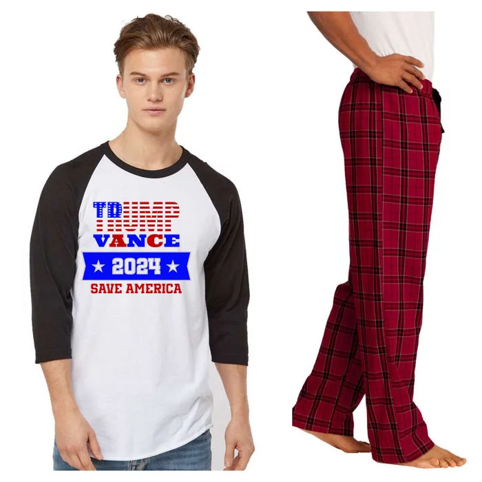 Trump Vance 2024 Save America Raglan Sleeve Pajama Set