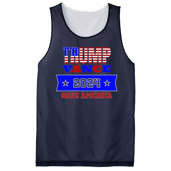 Trump Vance 2024 Save America Mesh Reversible Basketball Jersey Tank