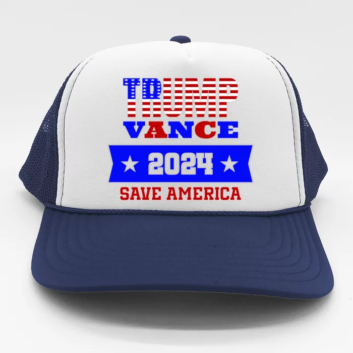 Trump Vance 2024 Save America Trucker Hat