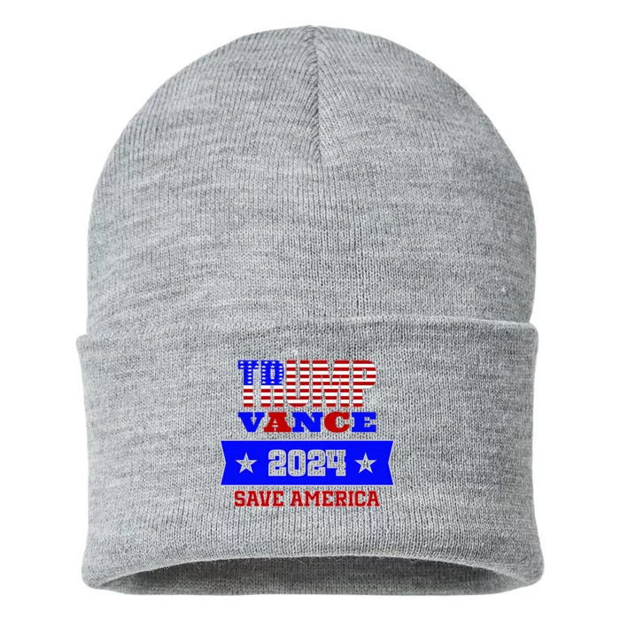 Trump Vance 2024 Save America Sustainable Knit Beanie