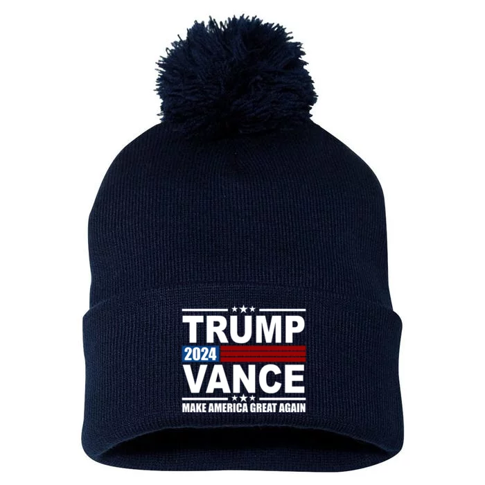 Trump Vance 2024 Make America Great Again Pom Pom 12in Knit Beanie