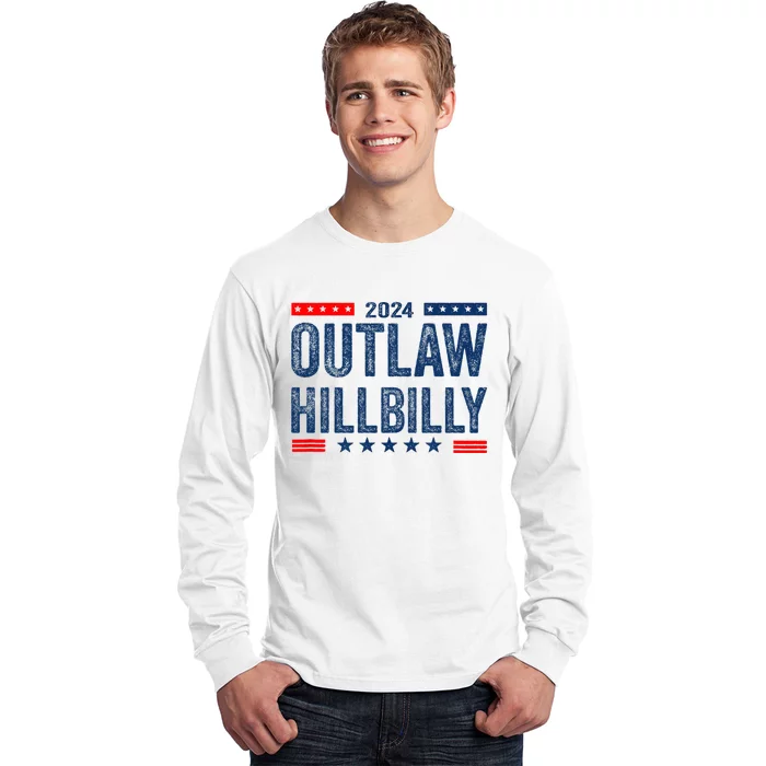 Trump Vance 2024 Outlaw Hillbilly Us Flag Vintage Long Sleeve Shirt