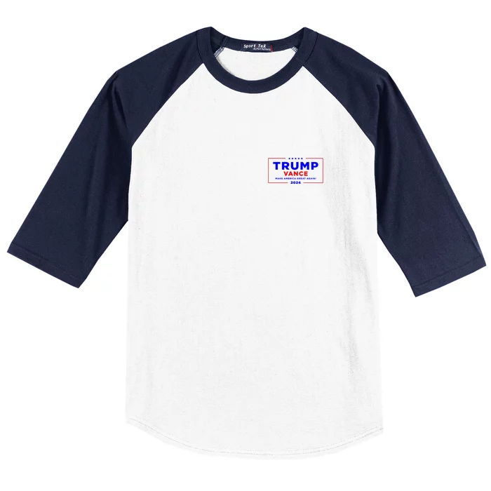 Trump Vance 2024 Pocket Print Baseball Sleeve Shirt