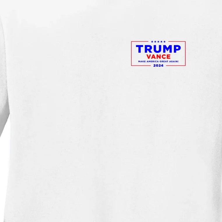 Trump Vance 2024 Pocket Print Ladies Long Sleeve Shirt