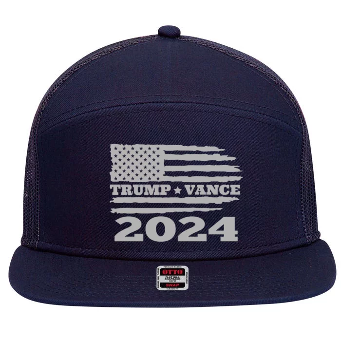 Trump Vance 2024 Gray Style 7 Panel Mesh Trucker Snapback Hat