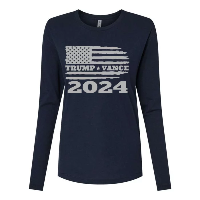 Trump Vance 2024 Gray Style Womens Cotton Relaxed Long Sleeve T-Shirt