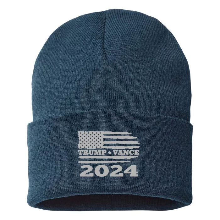 Trump Vance 2024 Gray Style Sustainable Knit Beanie