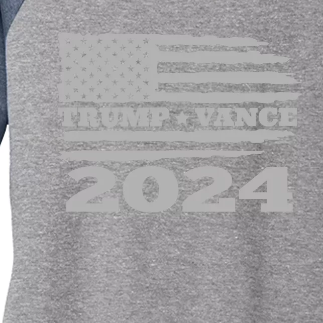 Trump Vance 2024 Gray Style Women's Tri-Blend 3/4-Sleeve Raglan Shirt