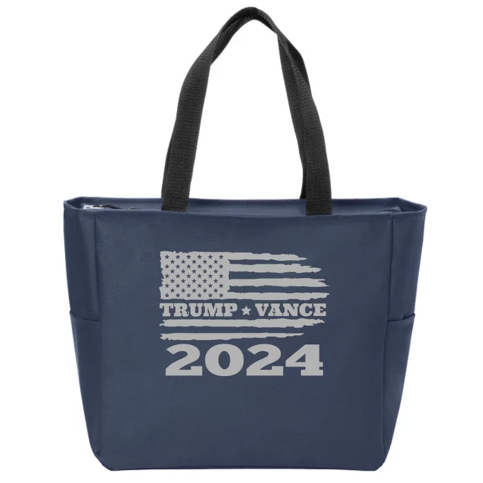 Trump Vance 2024 Gray Style Zip Tote Bag