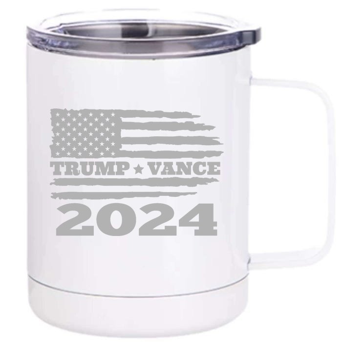 Trump Vance 2024 Gray Style Front & Back 12oz Stainless Steel Tumbler Cup