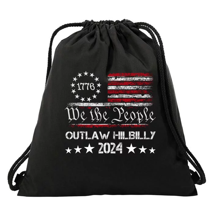 Trump Vance 2024 Funny Outlaw Hillbilly Drawstring Bag