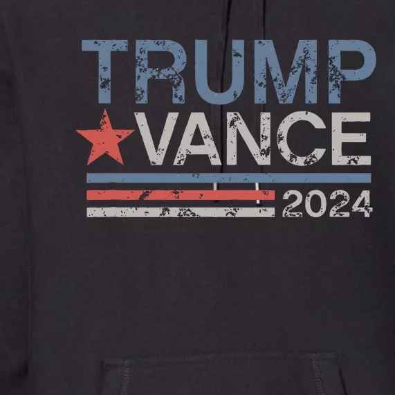 Trump Vance 2024 Retro Featuring Trump And Jd Vance Premium Hoodie